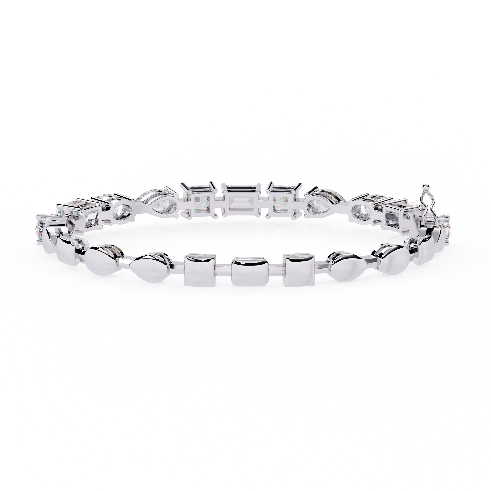 Elegant  Multi Cut Diamond Bracelet– Oval, Pear, Princess & Emerald Cut Lab Grown Diamond Tennis Bracelet –Lustraa's Tennis Bracelet
