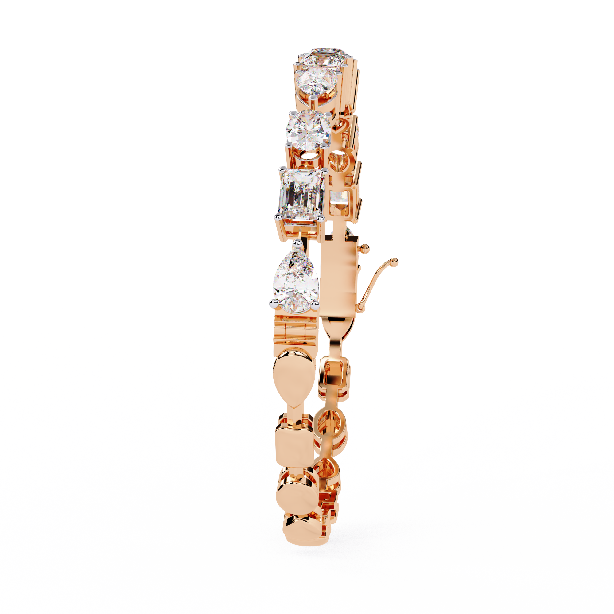 Elegant  Multi Cut Diamond Bracelet– Oval, Pear, Princess & Emerald Cut Lab Grown Diamond Tennis Bracelet –Lustraa's Tennis Bracelet