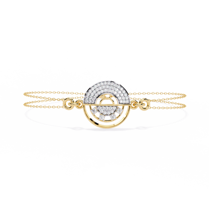 Geometric Diamond Bracelet | Lab Grown Diamond Circle Bracelet | Modern Minimalist Adjustable Bracelet - Lustraa’s Minimalist Bracelet