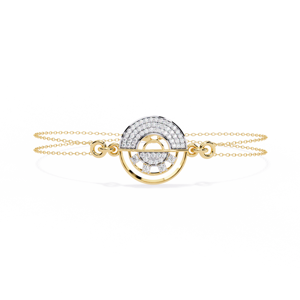 Geometric Lab Grown Diamond Circle Bracelet – Modern Minimalist Adjustable Bracelet - Lustraa’s Minimalist Bracelet