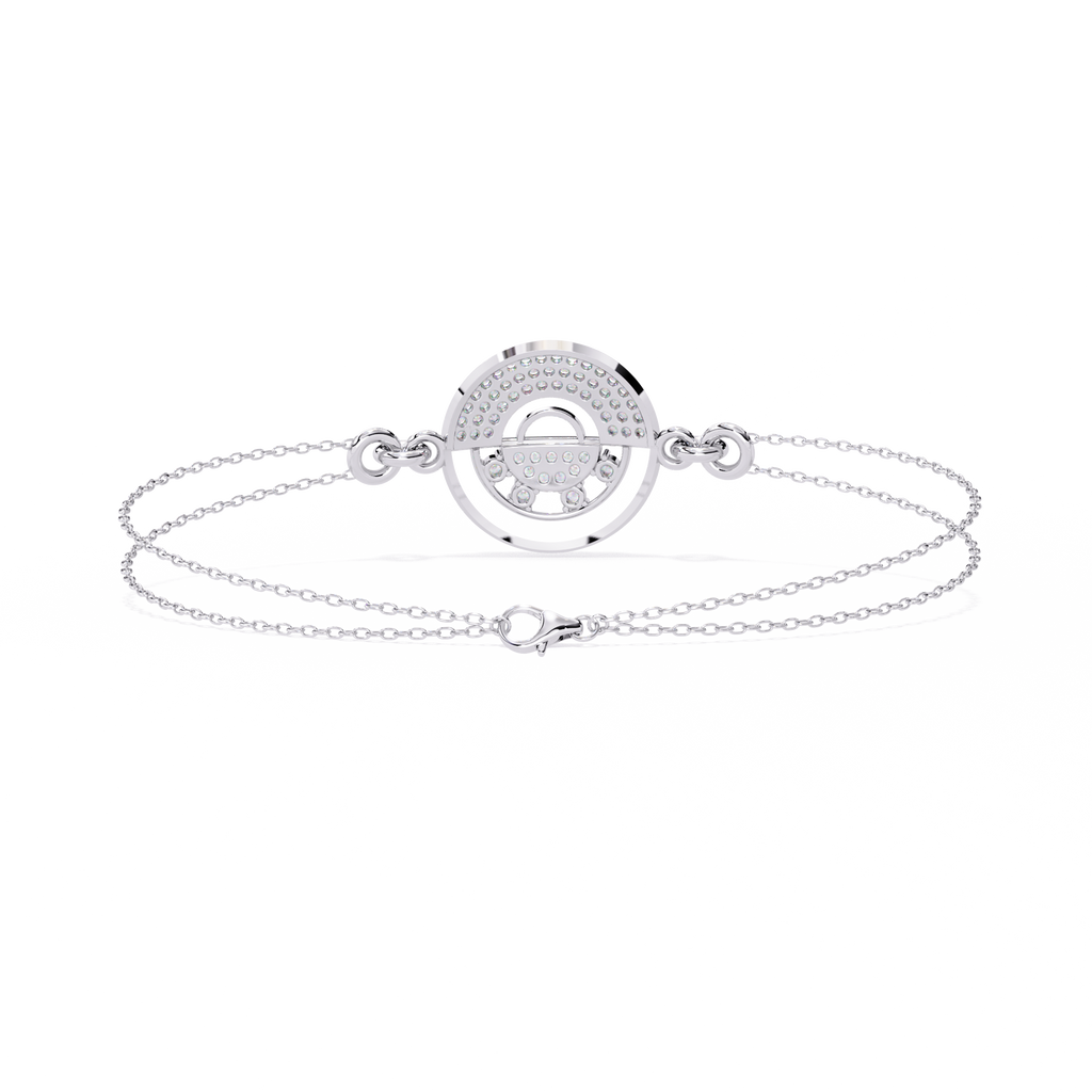 Geometric Lab Grown Diamond Circle Bracelet – Modern Minimalist Adjustable Bracelet - Lustraa’s Minimalist Bracelet