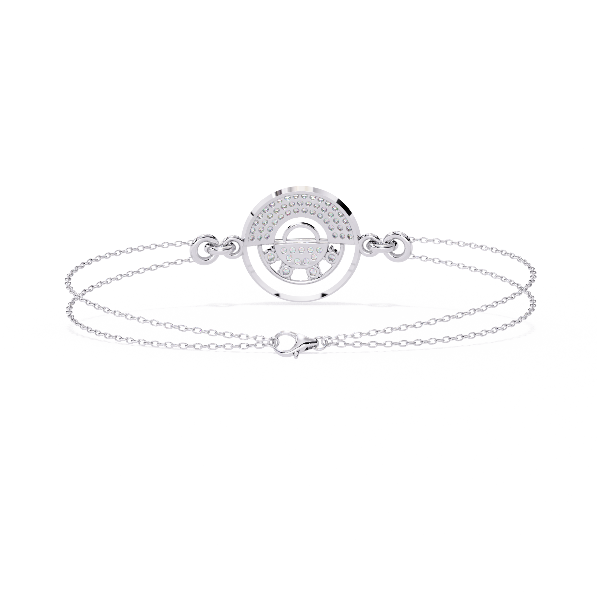 Geometric Lab Grown Diamond Circle Bracelet – Modern Minimalist Adjustable Bracelet - Lustraa’s Minimalist Bracelet