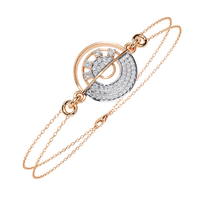 Geometric Diamond Bracelet | Lab Grown Diamond Circle Bracelet | Modern Minimalist Adjustable Bracelet - Lustraa’s Minimalist Bracelet