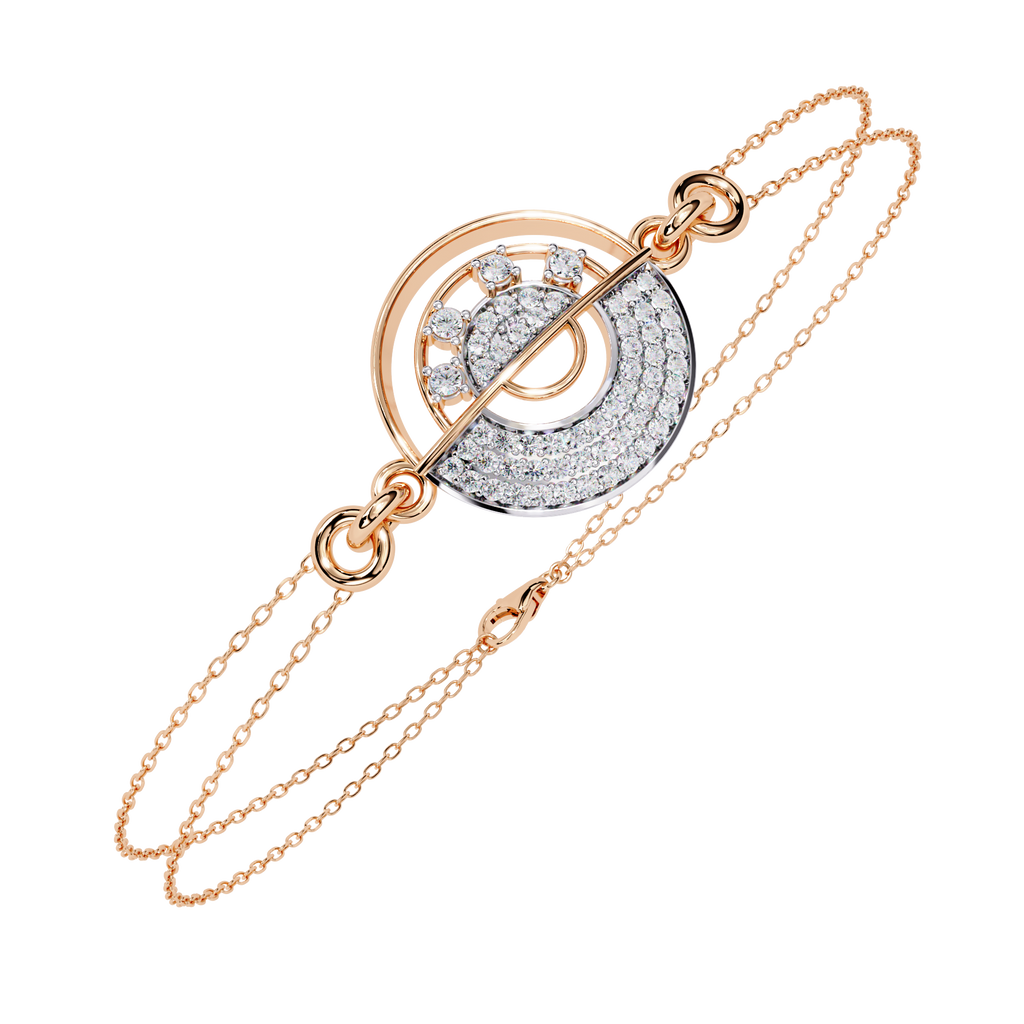 Geometric Lab Grown Diamond Circle Bracelet – Modern Minimalist Adjustable Bracelet - Lustraa’s Minimalist Bracelet