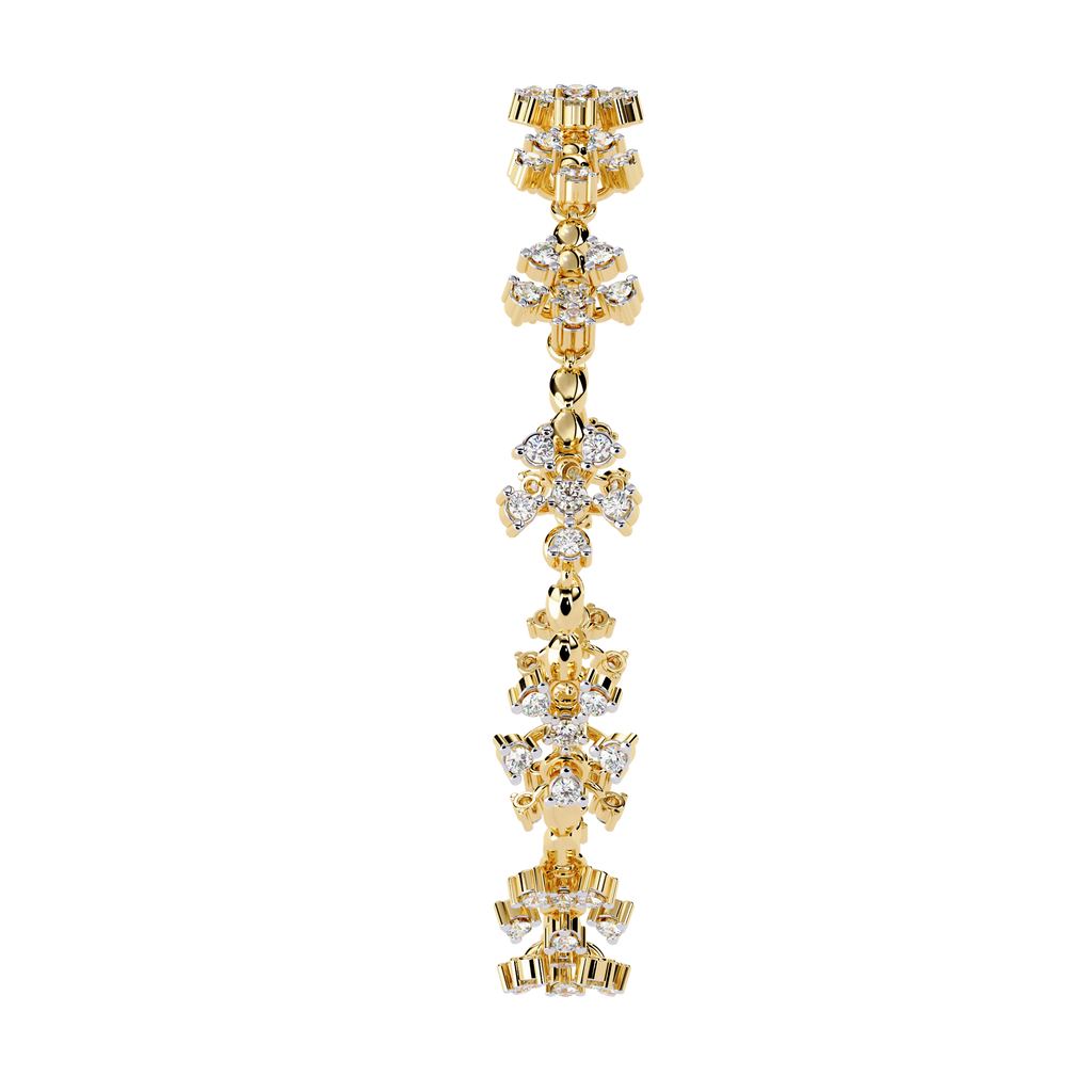 Floral Lab Grown Diamond Bracelet – Flower Motif Daimond Bracelet – Sustainable Diamond Jewelry – Lustraa’s Floral Bracelet