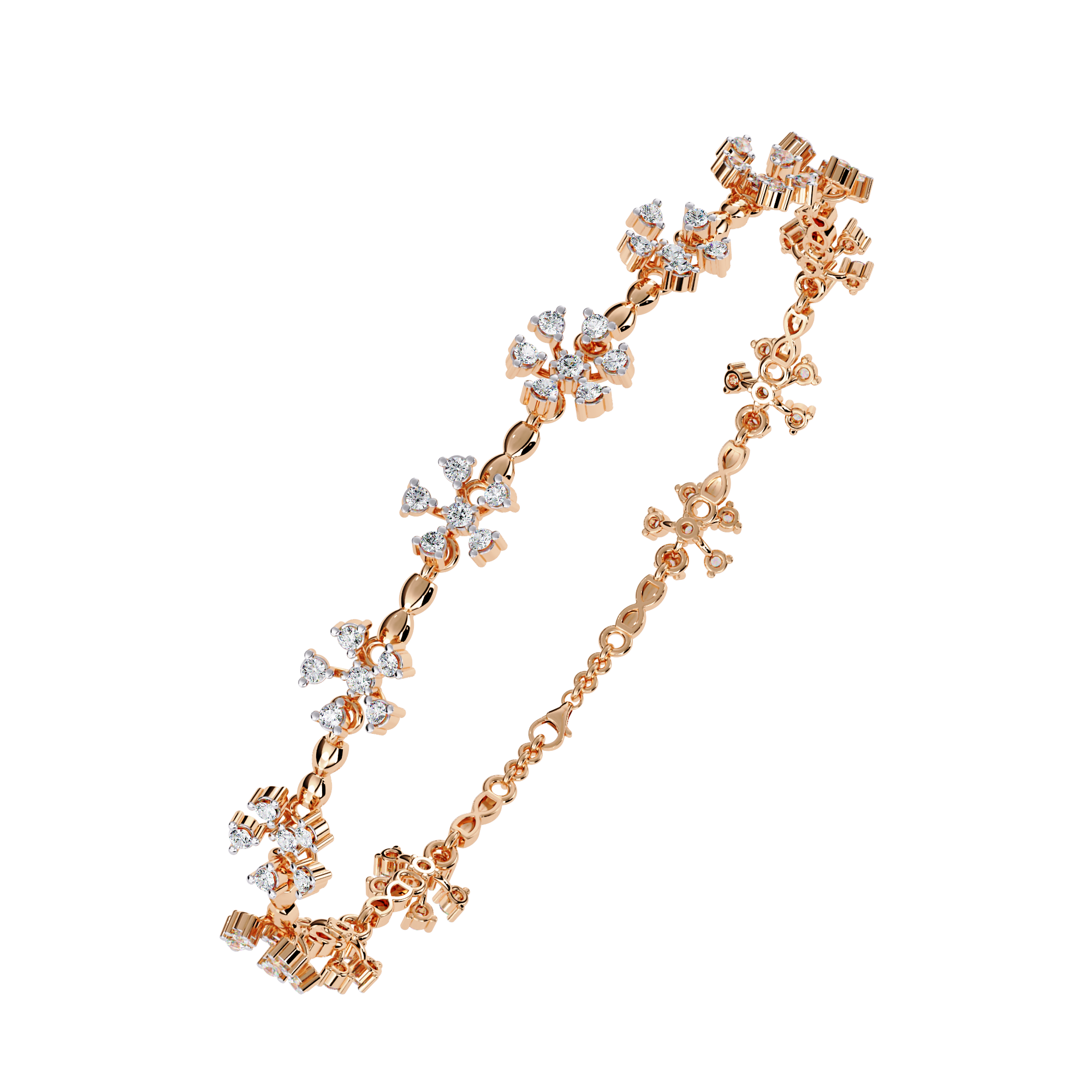Floral Lab Grown Diamond Bracelet – Flower Motif Daimond Bracelet – Sustainable Diamond Jewelry – Lustraa’s Floral Bracelet