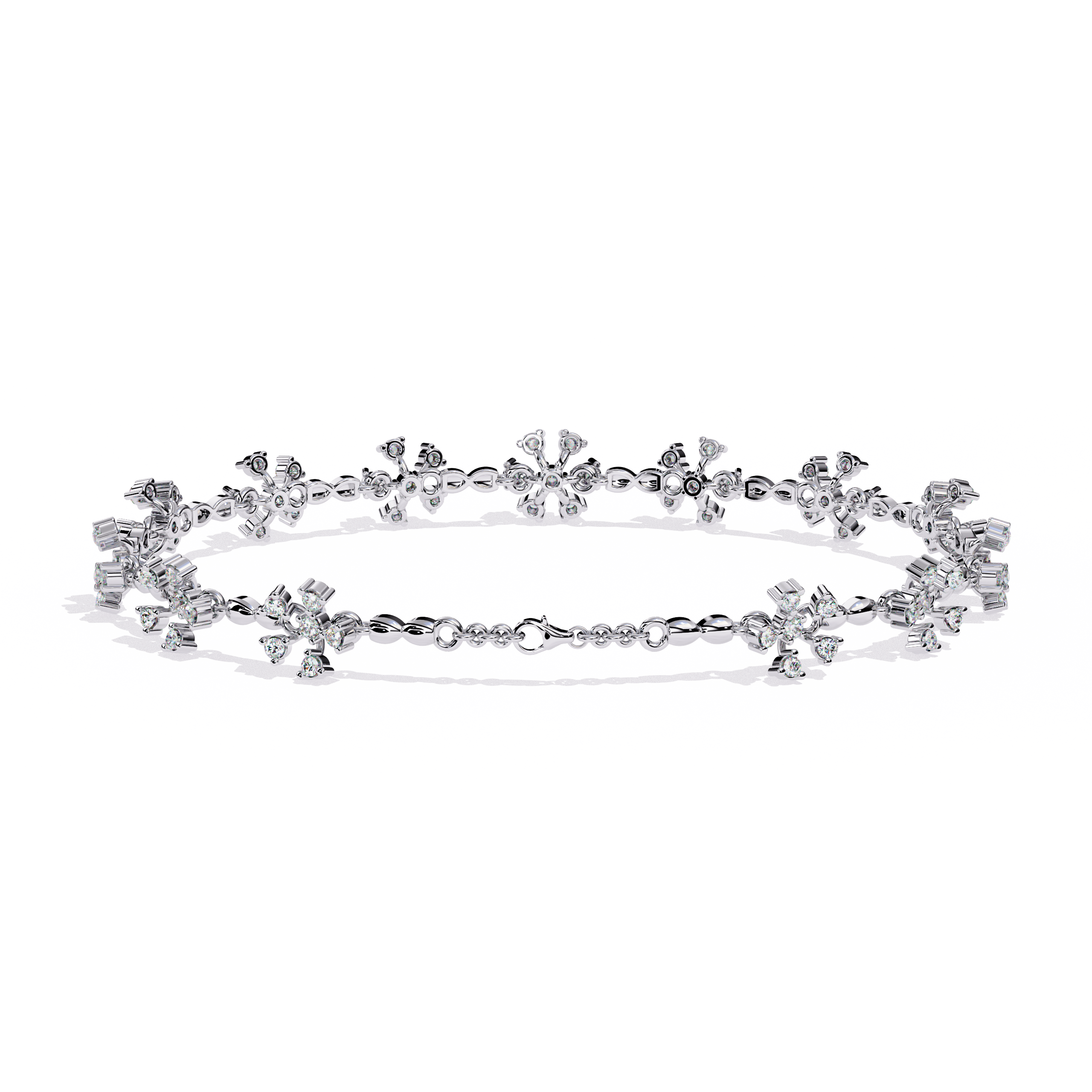 Floral Lab Grown Diamond Bracelet – Flower Motif Daimond Bracelet – Sustainable Diamond Jewelry – Lustraa’s Floral Bracelet