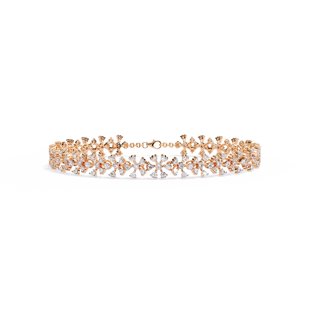Floral Designer Lab Grown Diamond Bracelet – Statement Ethical Jewelry – Lustraa’s Floral Bracelet