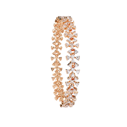 Lab Grown Diamond Floral Wide Bracelet | Designer Statement Bracelet | Ethical Diamond Jewelry -Lustraa’s Floral Bracelet