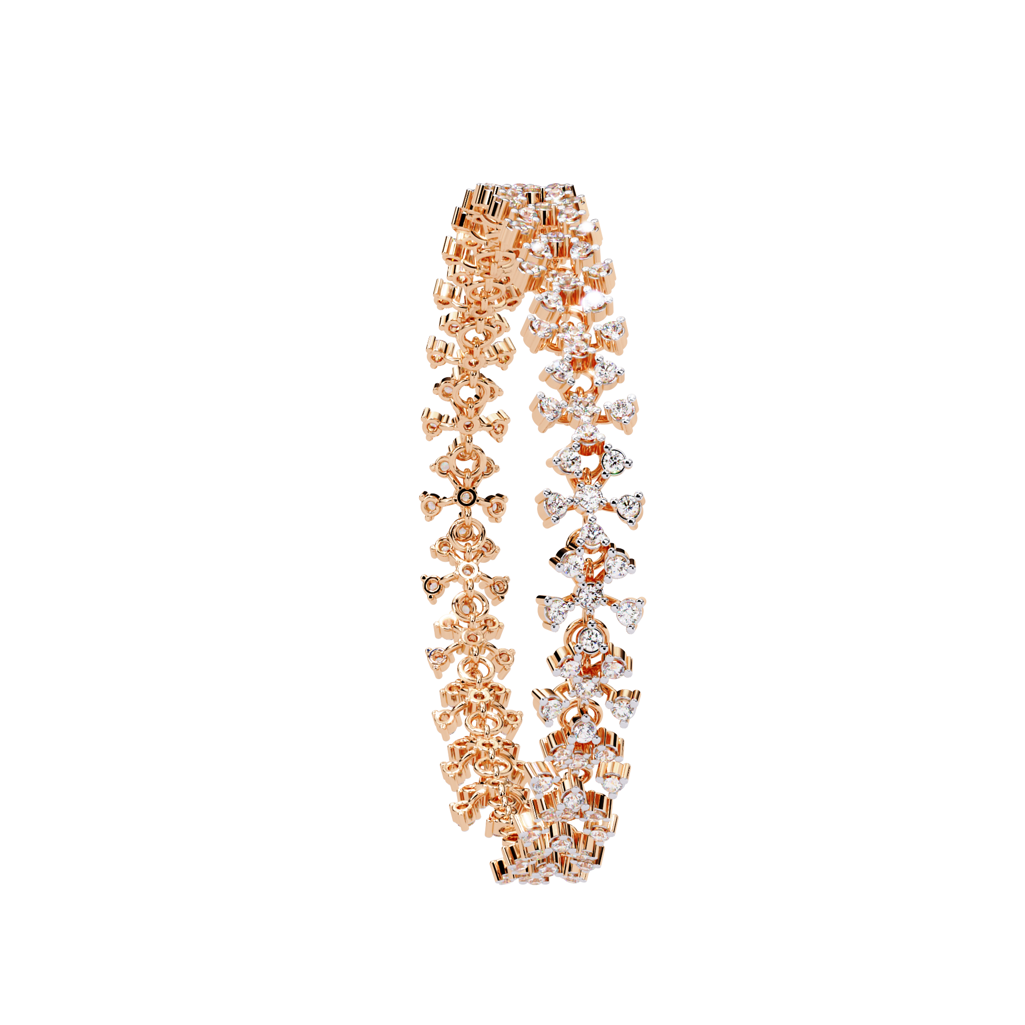 Floral Designer Lab Grown Diamond Bracelet – Statement Ethical Jewelry – Lustraa’s Floral Bracelet
