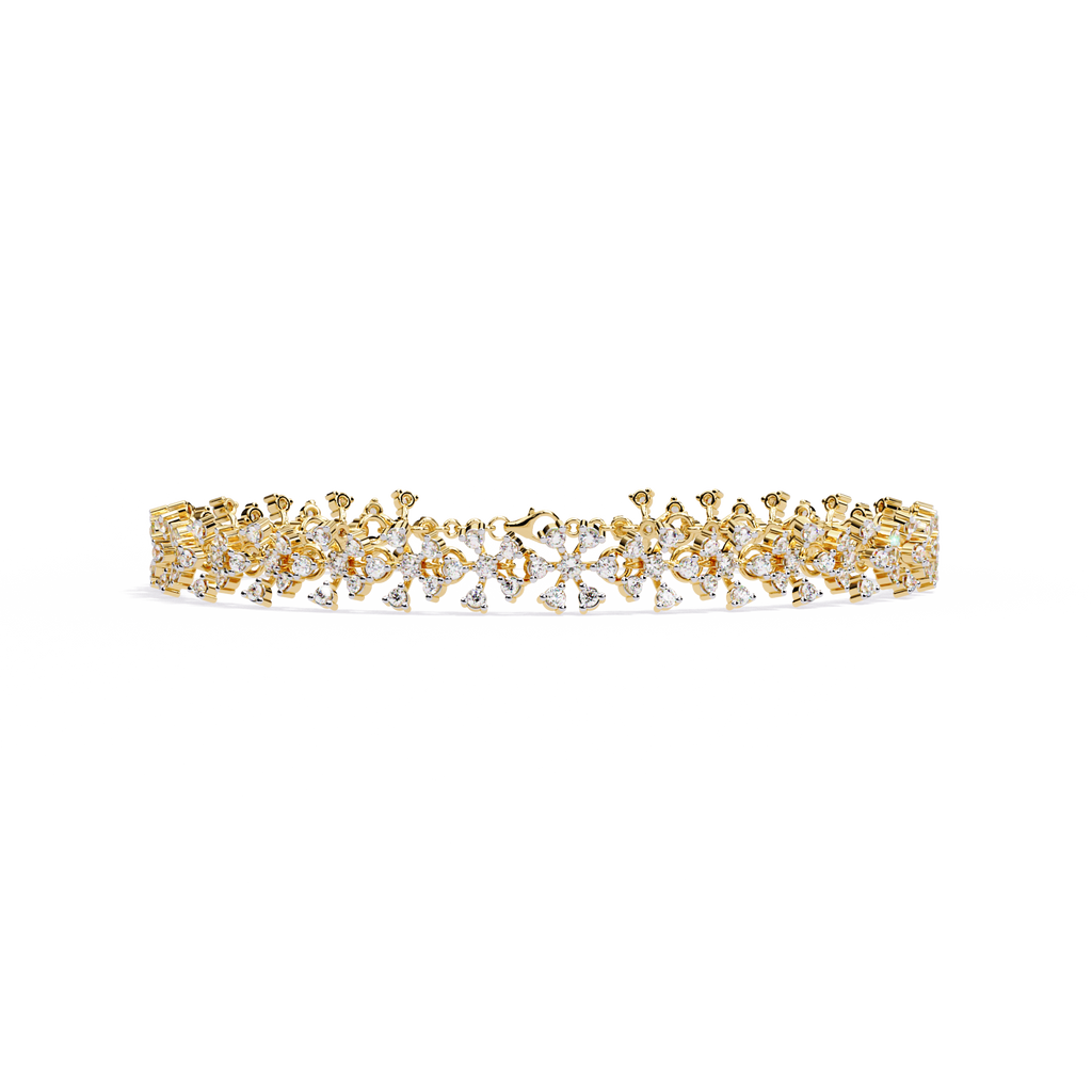 Floral Designer Lab Grown Diamond Bracelet – Statement Ethical Jewelry – Lustraa’s Floral Bracelet