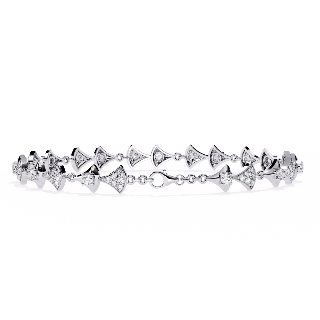 Lab Grown Diamond Bow Design Bracelet – Elegant Bow Sustainable Diamond Jewelry – Lustraa’s Diamond Bracelet