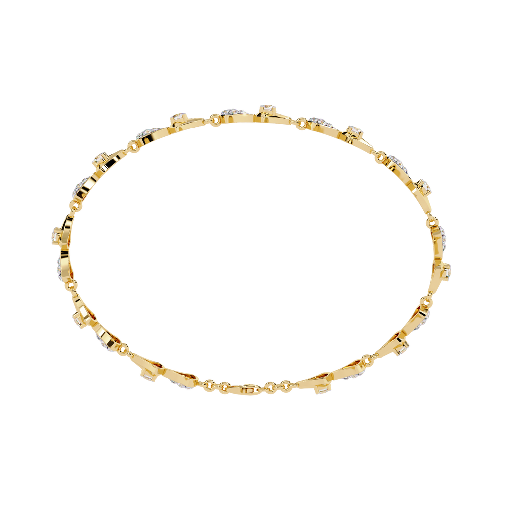 Lab Grown Diamond Bow Design Bracelet – Elegant Bow Sustainable Diamond Jewelry – Lustraa’s Diamond Bracelet