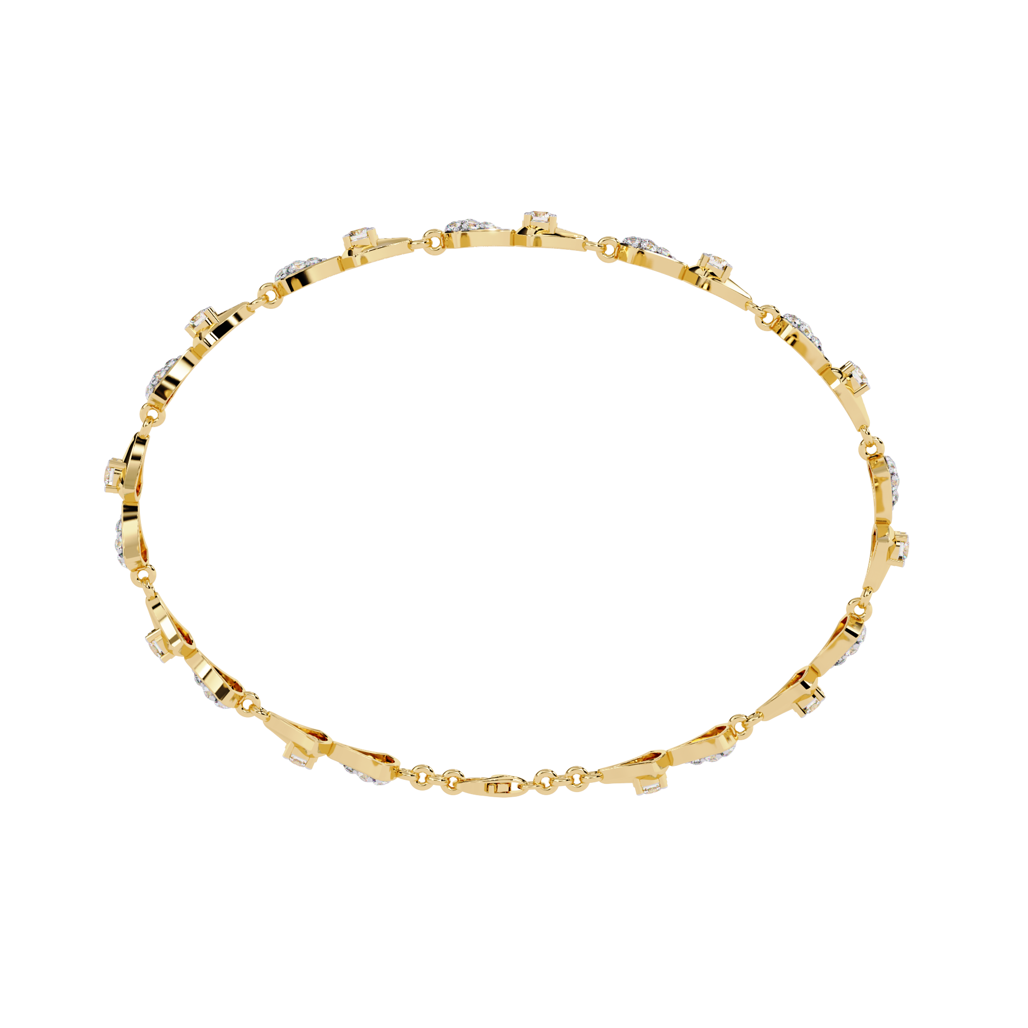 Lab Grown Diamond Bow Design Bracelet – Elegant Bow Sustainable Diamond Jewelry – Lustraa’s Diamond Bracelet