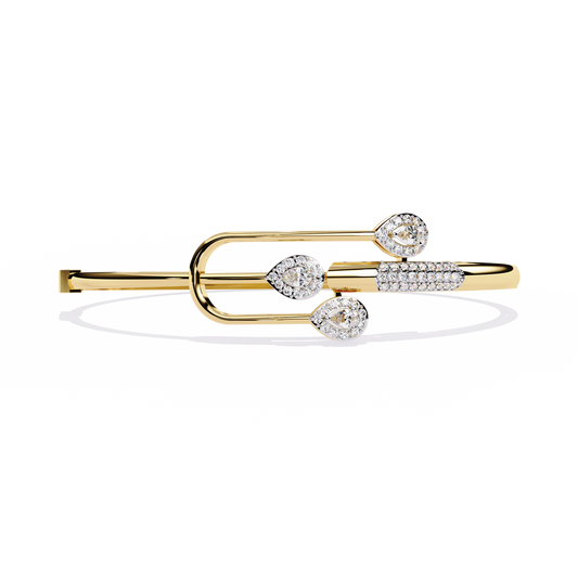 Pear Cut Lab Grown Diamond Bangle Bracelet | Designer Bracelet with Sustainable Diamonds - Lustraa’s Diamond Bracelet