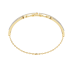Chain Link Lab Grown Diamond Bracelet – Modern Pavé Diamond Bangle with Dual Chain Detail – Ethical Fine Jewelry – Lustraa’s Minimalist Bracelet