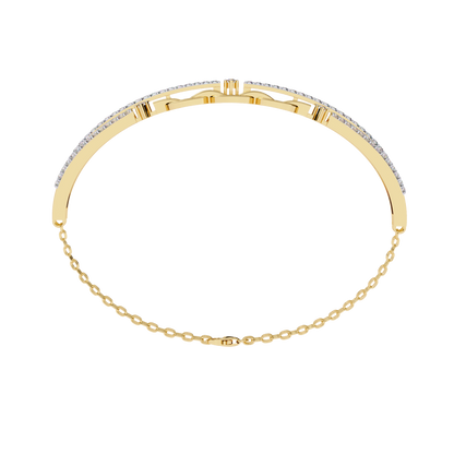 Chain Link Lab Grown Diamond Bracelet | Modern Pavé Diamond Bangle with Dual Chain Detail | Ethical Fine Jewelry – Lustraa’s Minimalist Bracelet