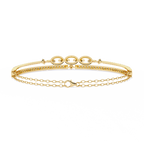 Chain Link Lab Grown Diamond Bracelet – Modern Pavé Diamond Bangle with Dual Chain Detail – Ethical Fine Jewelry – Lustraa’s Minimalist Bracelet