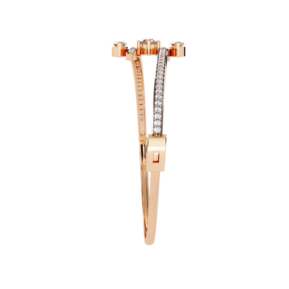 Modern Lab Grown Diamond Bangle Bracelet | Marquise & Round Cut Sustainable Diamond Bangle - Lustraa’s Diamond Bracelet