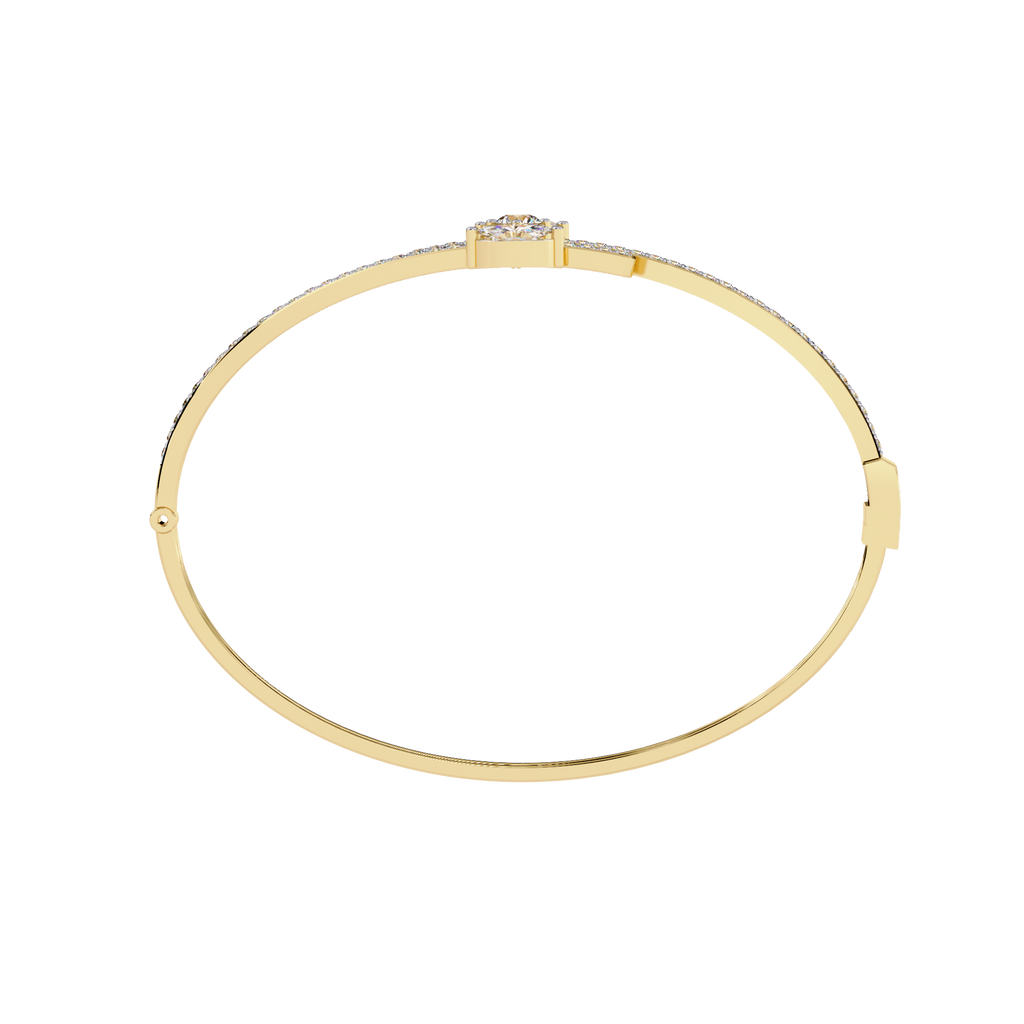 Modern Lab Grown Diamond Bangle Bracelet – Marquise & Round Cut Sustainable Diamond Jewelry – Lustraa’s Diamond Bracelet
