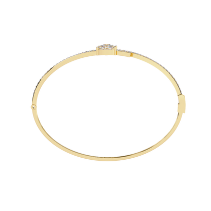 Modern Lab Grown Diamond Bangle Bracelet | Marquise & Round Cut Sustainable Diamond Bangle - Lustraa’s Diamond Bracelet