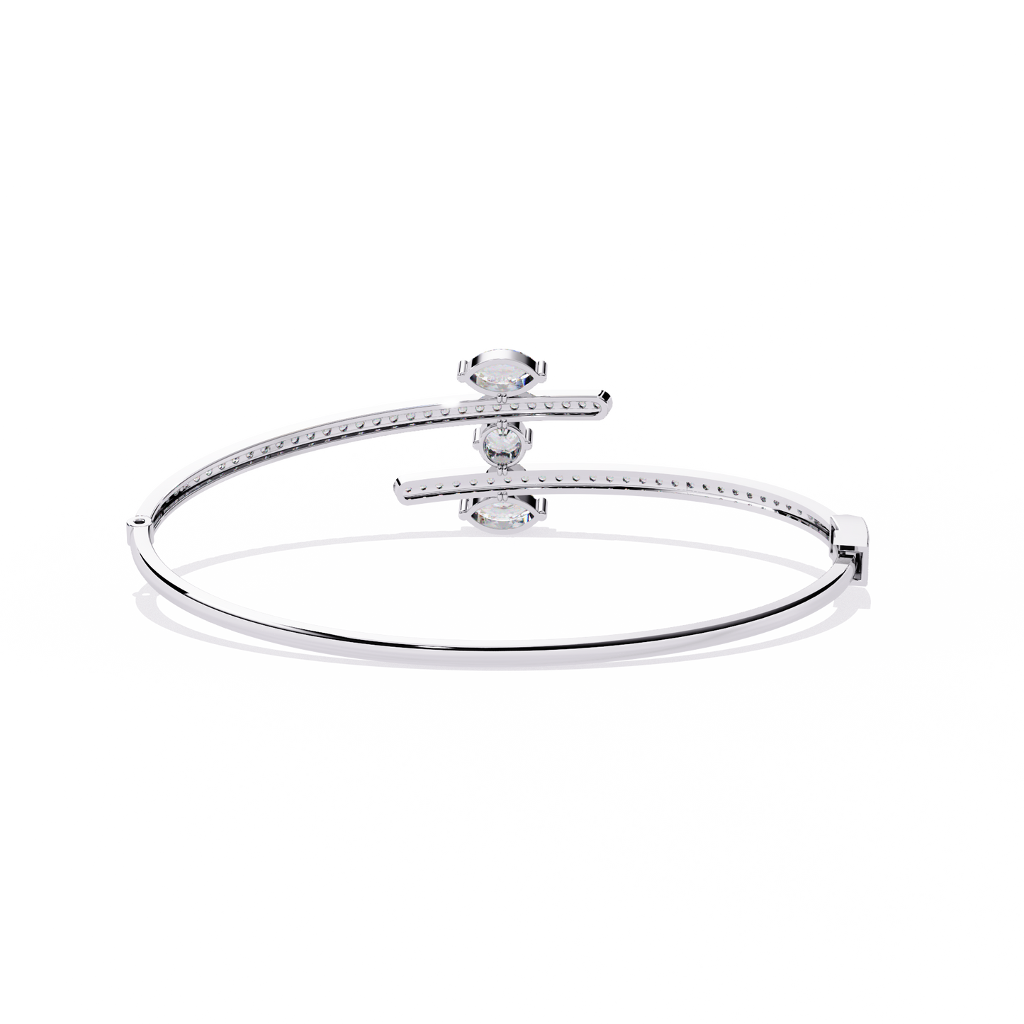 Modern Lab Grown Diamond Bangle Bracelet | Marquise & Round Cut Sustainable Diamond Bangle - Lustraa’s Diamond Bracelet
