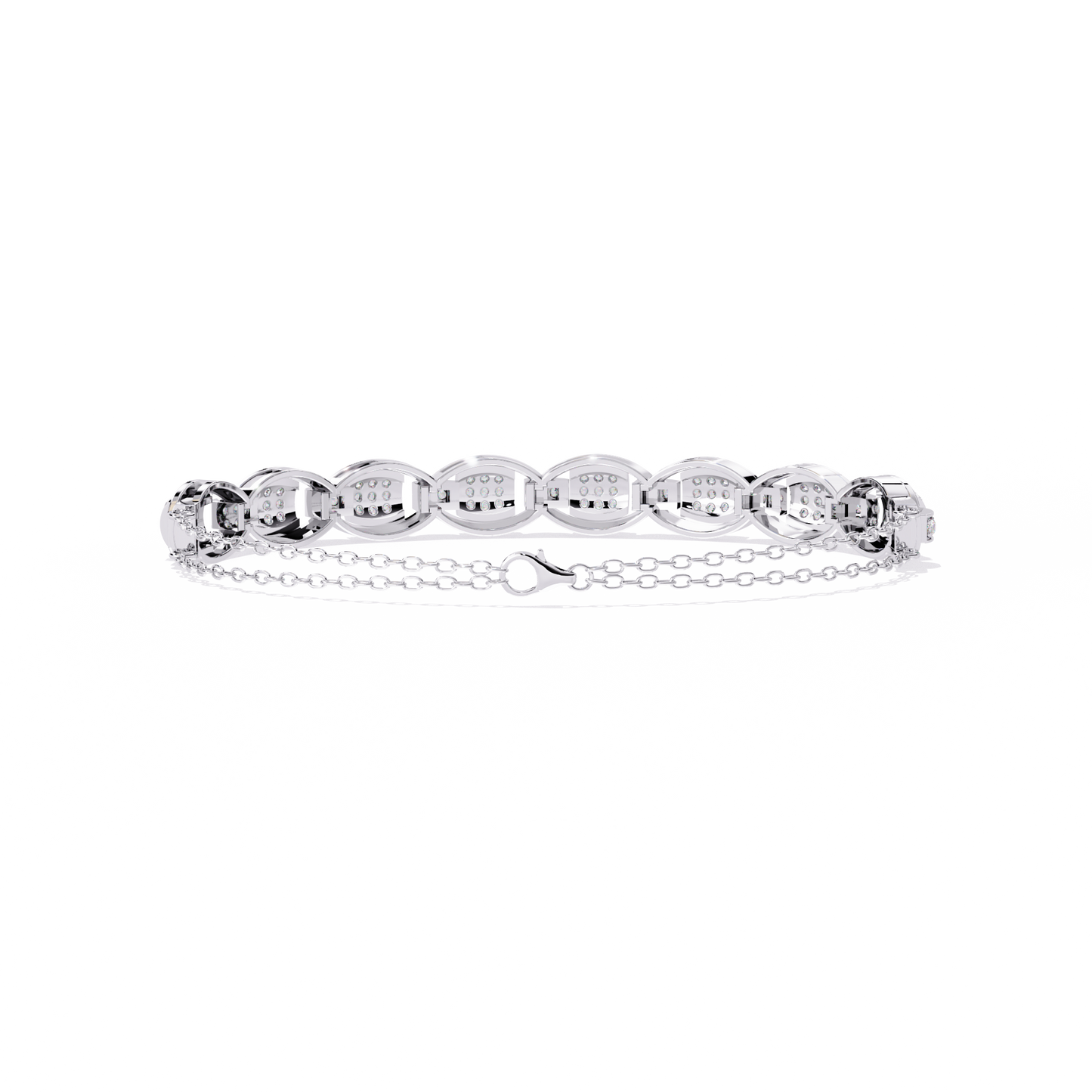 Vintage-Inspired Lab Grown Diamond Bracelet | Chain Linked Lab Created Diamond Bangle - Lustraa’s Diamond Bracelet