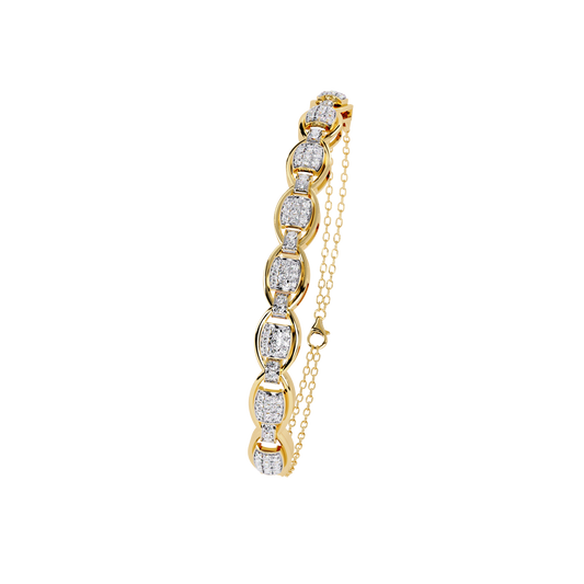 Vintage-Inspired Lab Grown Diamond Bracelet | Chain Linked Lab Created Diamond Bangle - Lustraa’s Diamond Bracelet