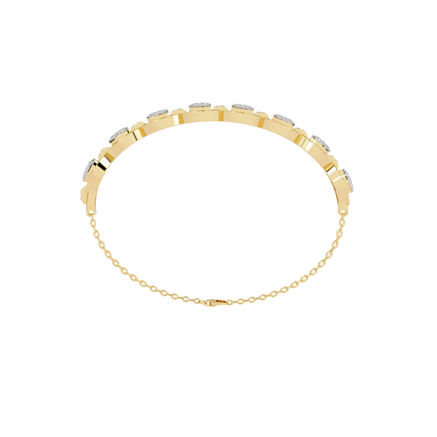 Vintage-Inspired Lab Grown Diamond Bracelet | Chain Linked Lab Created Diamond Bangle - Lustraa’s Diamond Bracelet