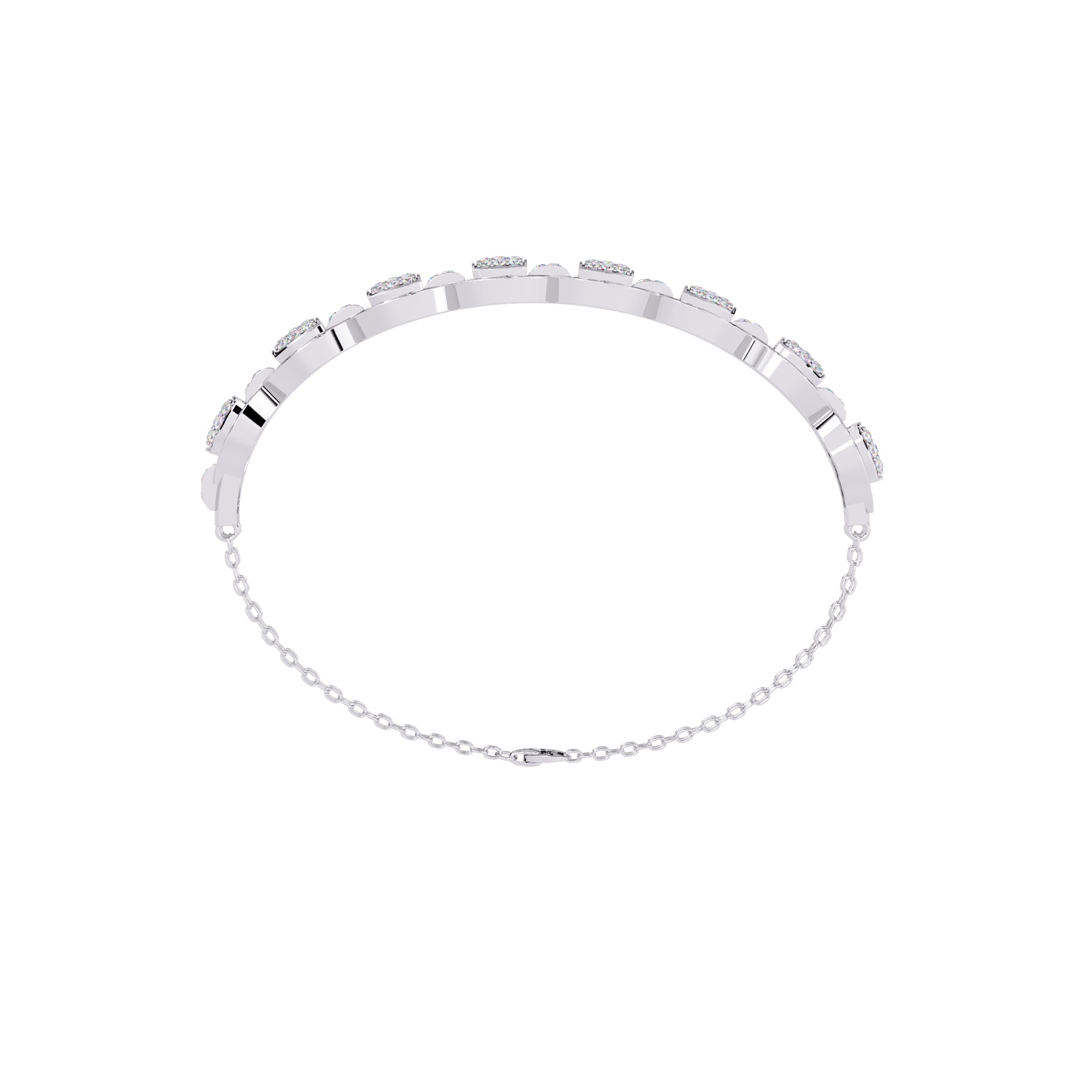Vintage-Inspired Diamond Bracelet – Chain Linked Lab Created Diamond Bangle – Lustraa’s Diamond Bracelet