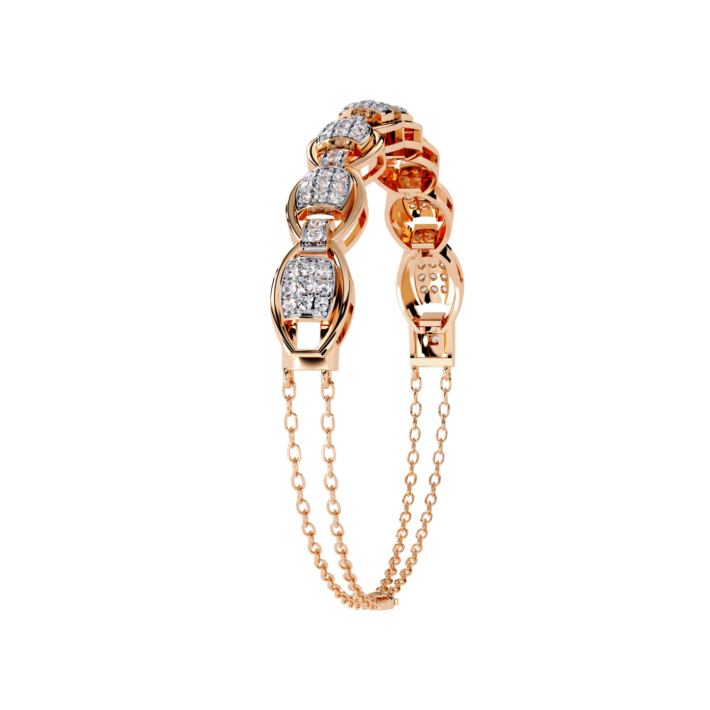 Vintage-Inspired Lab Grown Diamond Bracelet | Chain Linked Lab Created Diamond Bangle - Lustraa’s Diamond Bracelet