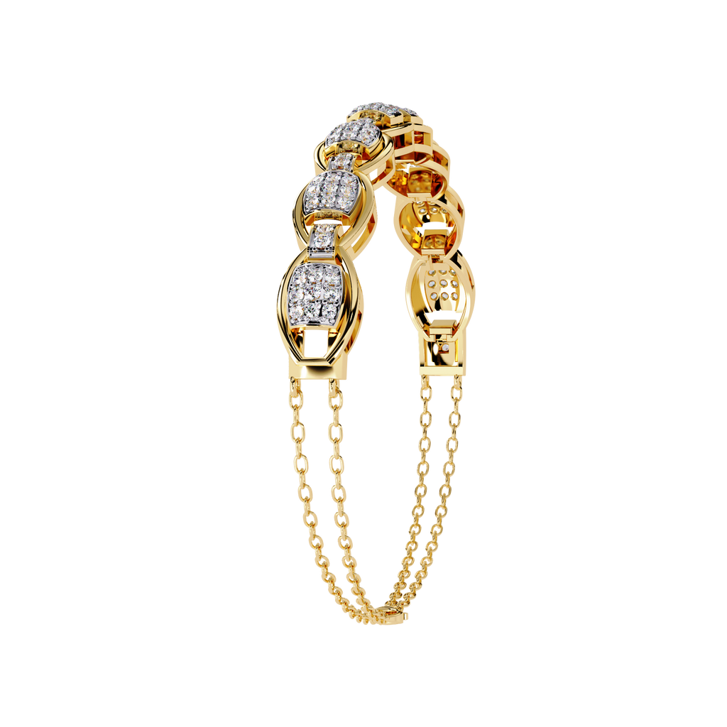 Vintage-Inspired Diamond Bracelet – Chain Linked Lab Created Diamond Bangle – Lustraa’s Diamond Bracelet