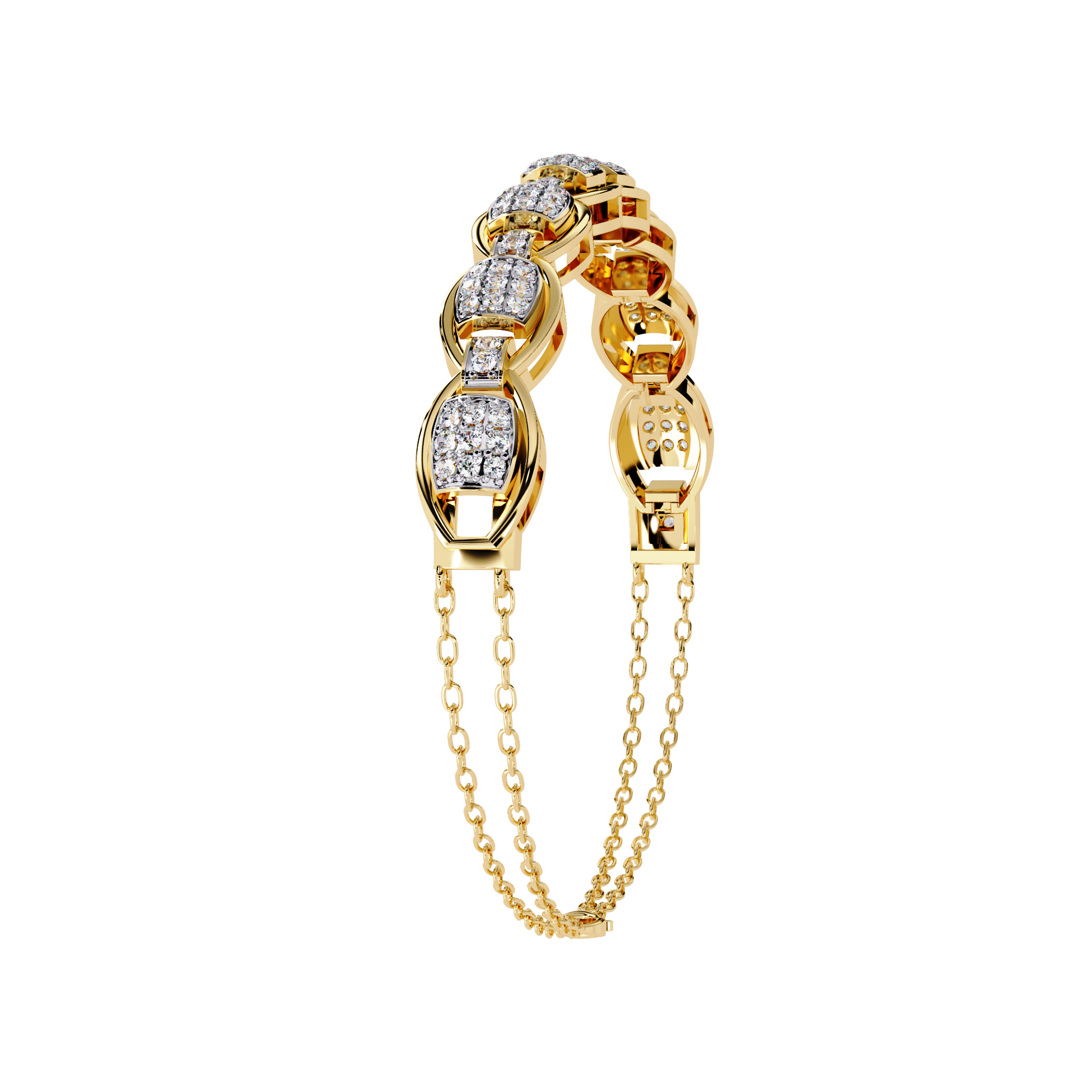 Vintage-Inspired Diamond Bracelet – Chain Linked Lab Created Diamond Bangle – Lustraa’s Diamond Bracelet