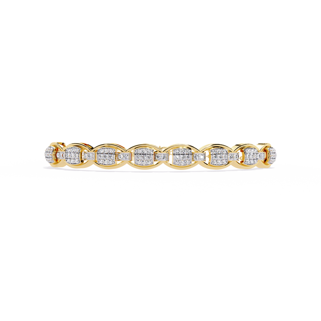 Vintage-Inspired Diamond Bracelet – Chain Linked Lab Created Diamond Bangle – Lustraa’s Diamond Bracelet