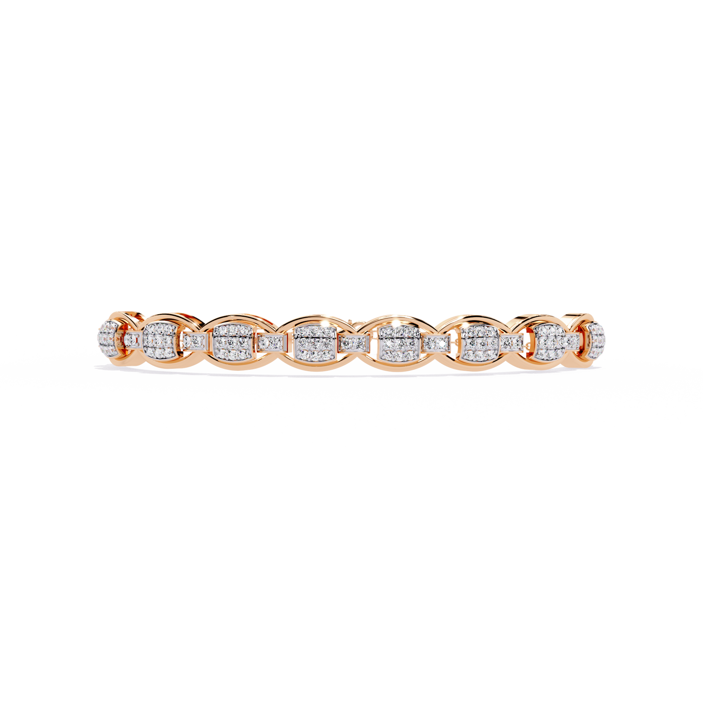 Vintage-Inspired Lab Grown Diamond Bracelet | Chain Linked Lab Created Diamond Bangle - Lustraa’s Diamond Bracelet
