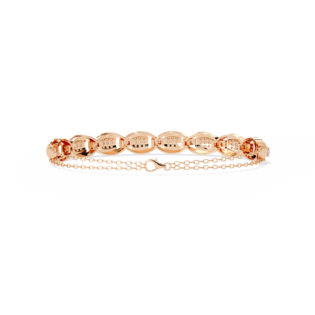 Vintage-Inspired Diamond Bracelet – Chain Linked Lab Created Diamond Bangle – Lustraa’s Diamond Bracelet