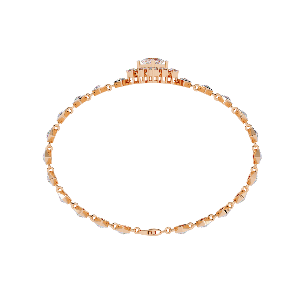 Geometric Elegant Diamond Bracelet – Princess and Round Cut Lab Created Diamond Bracelet – Lustraa’s Diamond Bracelet