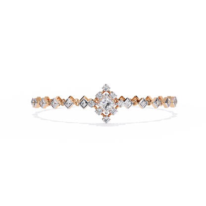 Geometric Lab Grown Diamond Bracelet | Princess & Round Cut Lab Created Diamond Bracelet - Lustraa’s Diamond Bracelet