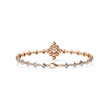 Geometric Lab Grown Diamond Bracelet | Princess & Round Cut Lab Created Diamond Bracelet - Lustraa’s Diamond Bracelet