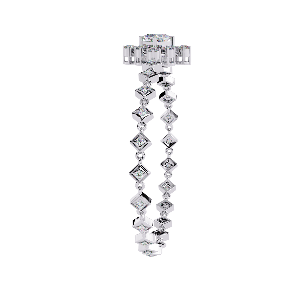 Geometric Elegant Diamond Bracelet – Princess and Round Cut Lab Created Diamond Bracelet – Lustraa’s Diamond Bracelet