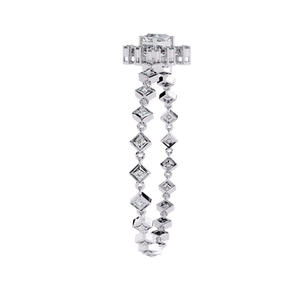 Geometric Lab Grown Diamond Bracelet | Princess & Round Cut Lab Created Diamond Bracelet - Lustraa’s Diamond Bracelet