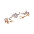 Designer Flower Motif Bangle Bracelet – Lab Grown Diamond Floral Bracelet – Lustraa’s Floral Bracelet