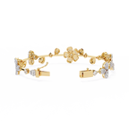 Designer Flower Motif Bangle Bracelet – Lab Grown Diamond Floral Bracelet – Lustraa’s Floral Bracelet