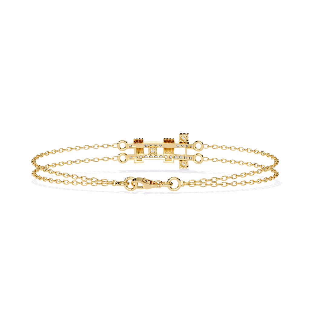 Chain Link Lab Grown Diamond Bracelet – Modern Dual Chain Fine Jewelry – Lustraa’s Contemporary Bracelet
