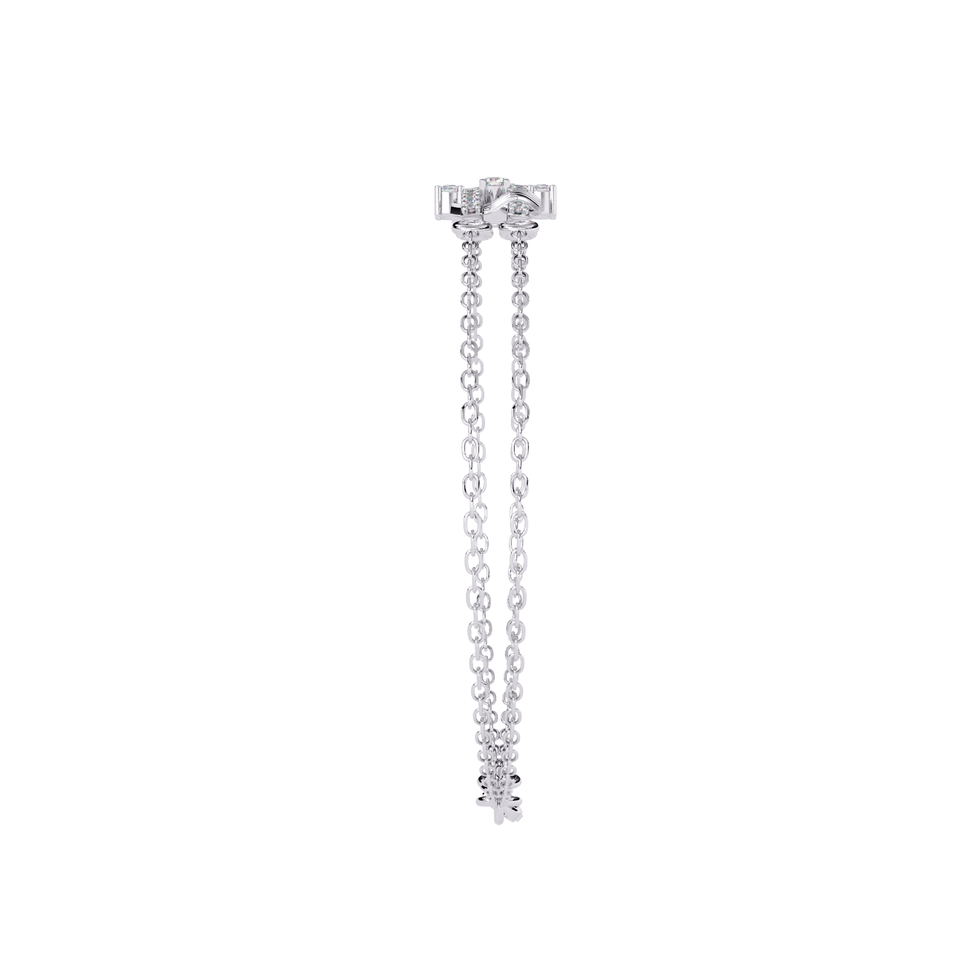 Chain Link Lab Grown Diamond Bracelet – Modern Dual Chain Fine Jewelry – Lustraa’s Contemporary Bracelet