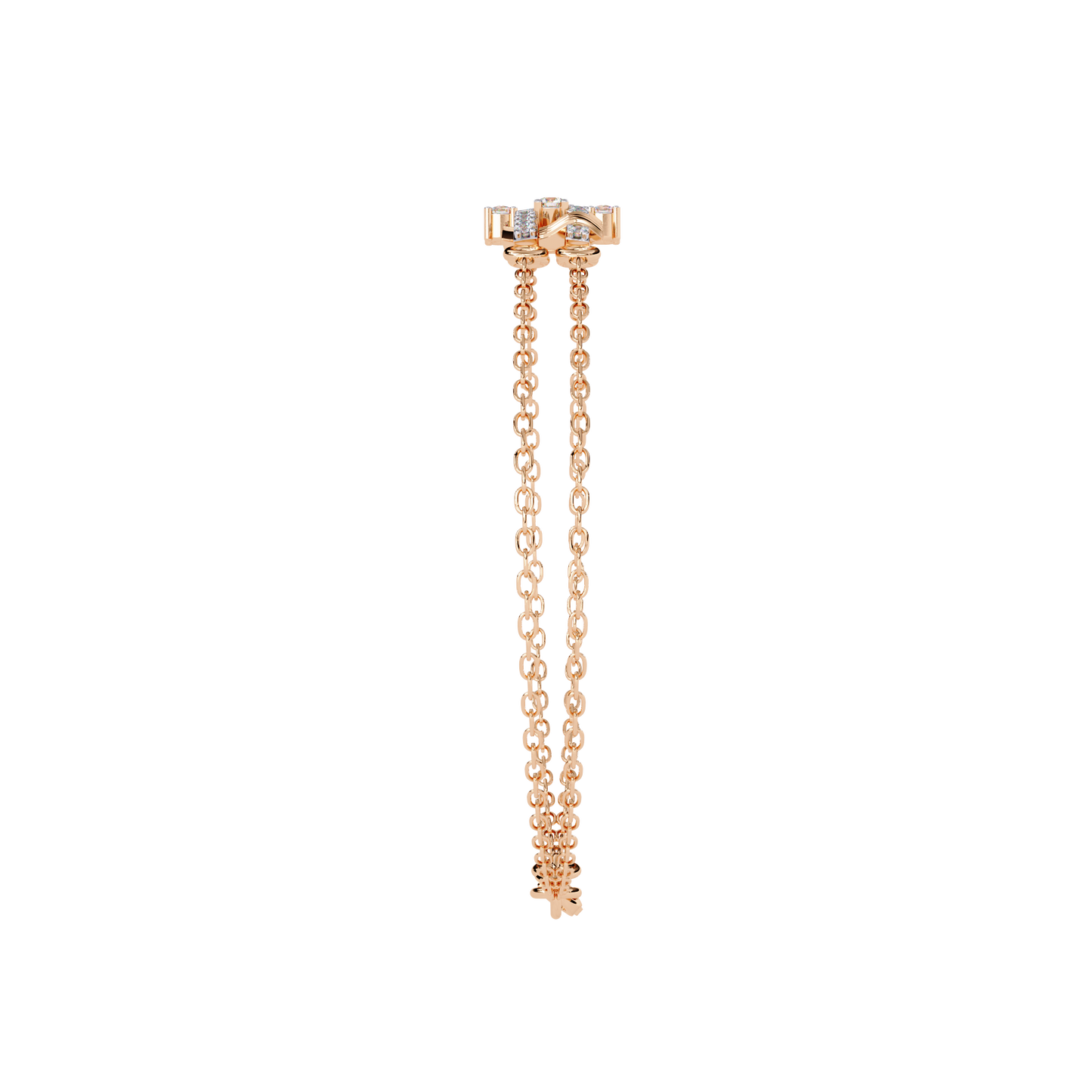 Modern Chain Link Lab Grown Diamond Bracelet | Dual Chain Bracelet with Lab Created Diamonds – Lustraa’s Contemporary Fine Jewelry