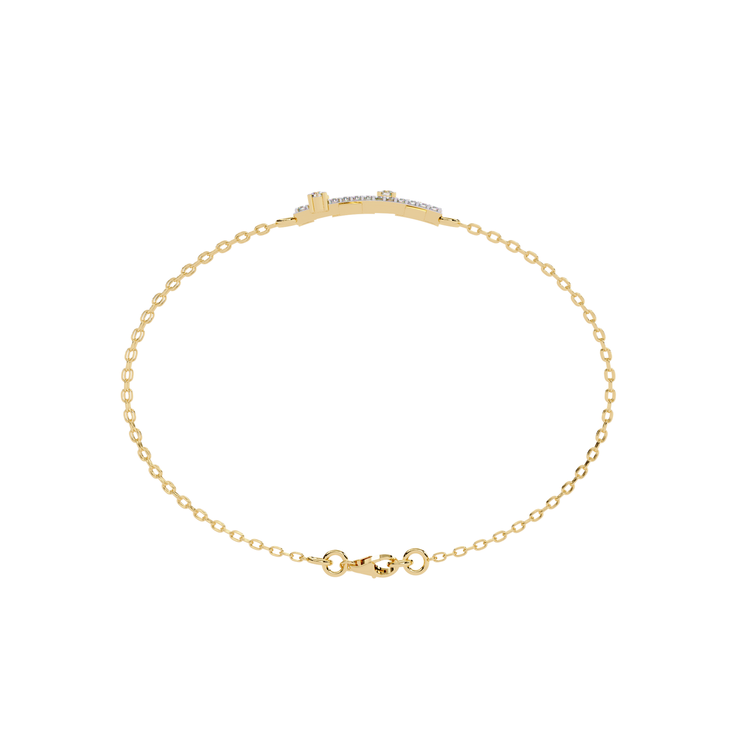 Modern Chain Link Lab Grown Diamond Bracelet | Dual Chain Bracelet with Lab Created Diamonds – Lustraa’s Contemporary Fine Jewelry