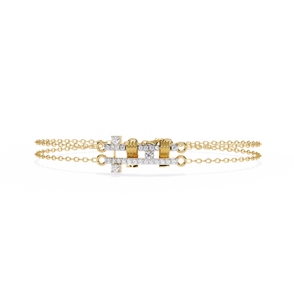 Modern Chain Link Lab Grown Diamond Bracelet | Dual Chain Bracelet with Lab Created Diamonds – Lustraa’s Contemporary Fine Jewelry
