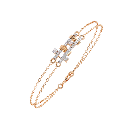 Modern Chain Link Lab Grown Diamond Bracelet | Dual Chain Bracelet with Lab Created Diamonds – Lustraa’s Contemporary Fine Jewelry
