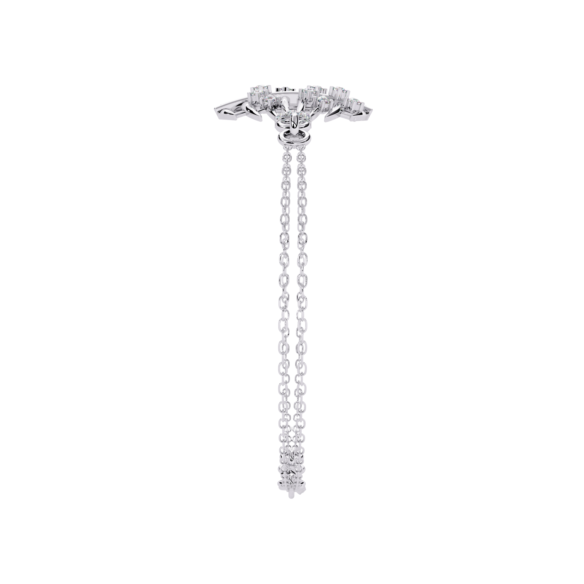 Sculpted Diamond Bracelet – Designer Bracelet with Lab Created Diamonds – Lustraa’s Contemporary Fine Jewelry
